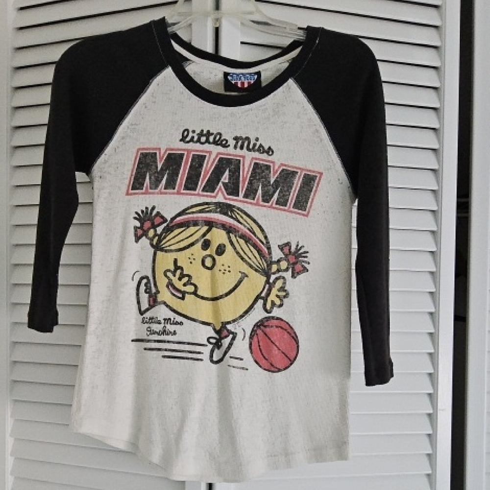 Junk Food Clothing Black and White Long Sleeve Tee with Retro Graphic